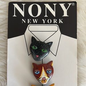 Nony New York Cat Face Button Cover Set of 6